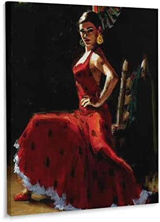 Vintage uljano slikarstvo umjetnički Poster flamenko ples španski umjetnički Poster plesni Studio Poster platno