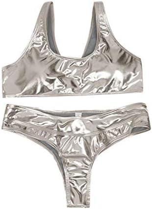 Hot6sl ženski kupaći kostim, Jednodijelni kupaći kostim žene V vrat sjajni metalik kupaći kostimi