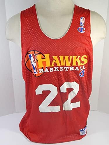 1990-ih Atlanta Hawks 22 Igra izdana crvena bijela vežba DP30050 - NBA igra koja se koristi