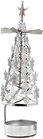 Lhllhl Desktop Božić Revolving fenjer stalak ladicu rotirajući Tealight stablo oblik svijećnjak držač
