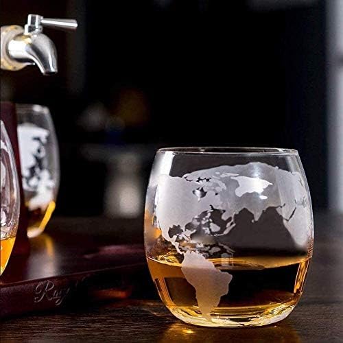 Dekanter za viski sa čašama-1100ml Barrel Whisky Carafe alkoholni dekanter Set, sa 4 čaše za viski, za