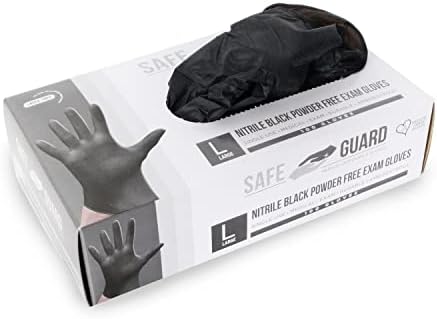 Zaštita, nitrilne rukavice za jednokratnu upotrebu, puder, bez lateksa, kutija od 100 rukavica, crna