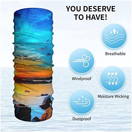 Sunset Blue Sky štampani Multi-funkcionalni sportski traka za glavu Casual Stretch bešavne znoj maska