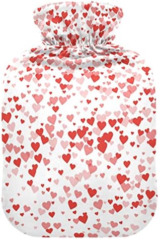 Oarencol Red Heart Valentines vreća za toplu vodu sa poklopcem za toplu i hladnu kompresiju 1 litar