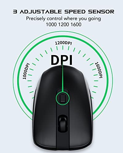 Black Shark bežični miš tihi, 3 podesivi DPI, 95% buke smanjiti tihi klik miš za računarski Laptop