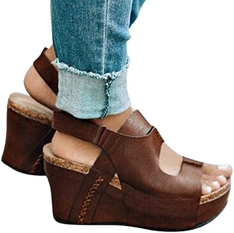 Žene Ležerne sandale Ljetne prozračne čvrste otvorene cipele na otvorenom Boja klinovi Ležerne dame Sandale