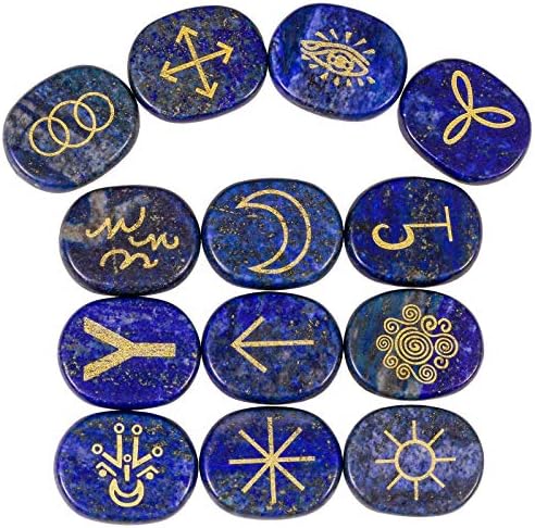 Yatming ljekovito kristalno vještice Rune kamenje set 13, Lapis Lazuli gravirani ciganini