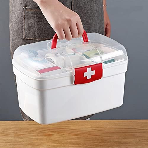 Medicinska kutija, kutija za prvu pomoć sa prenosnim ručicama, porodični hitni komplet, odvojivi ladicu, 2 sloj