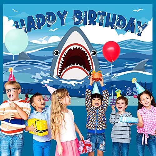 Shark rođendan Banner pozadina pod morem Shark Zone fotografija pozadina za dječaka dijete rođendansku