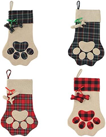 Xinblueco kućne ljubimce Božićne čarape za dekoraciju Xmasa, 18 Burlap viseći božićnu čarapu