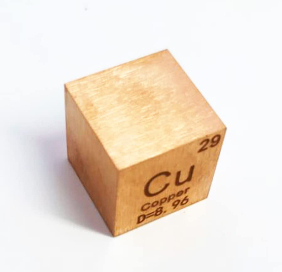 1 bakarna kocka 99,95% visoke čistoće kocka gustine metala bakra 25,4 mm Ingot sa Vitrinom za sakupljanje periodnog