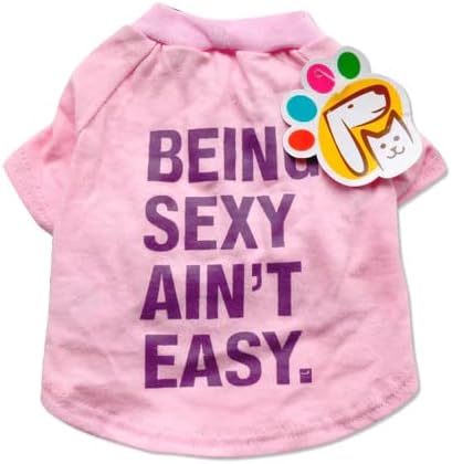 Petmont Casual T-Shirt za kućne ljubimce Desing: Being Ain't Easy Pink odlično za male i srednje