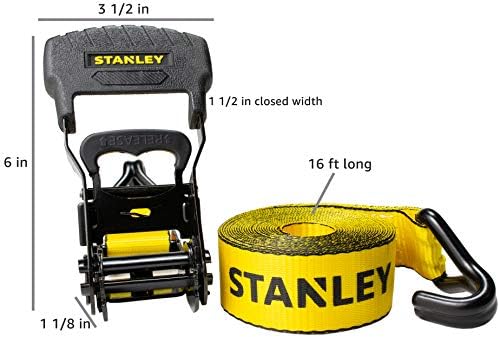 Stanley S10074 crna / žuta 1,5 x 16 remenice za vezanje dolje - jaki teret, 4 pakovanje