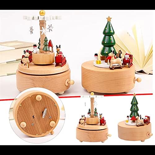 Seasd Wooden Music Box Christmas Party Xmas Tree Pareusel Music Boxes Poklon Božić (Boja: E, Veličina