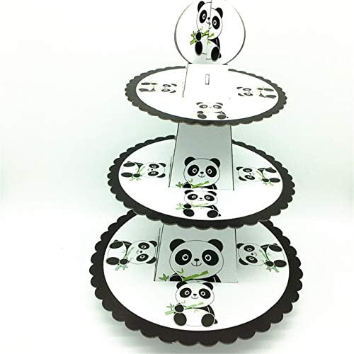 3-Tier Panda Cupcake stalak i desertni tornjevi tuš ili potrepštine za djecu Rođendanska zabava