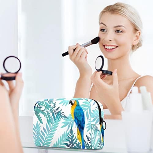 Toaletna torba, kozmetička torba za šminku za žene za žene, plavi tropski listovi Parrot