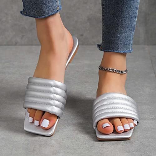 RBCulf Ženske papuče Ljeto hodanje cipele plus veličina kvadratnih stopa otvorena na kliznu modne udobne