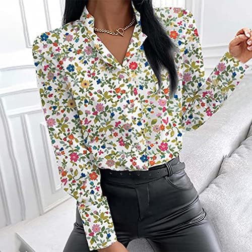 Ženska majica sa gumbom s tipkom V-izrez Top T majice s džepovima Dugljica dugih rukava džep majica dugih rukava