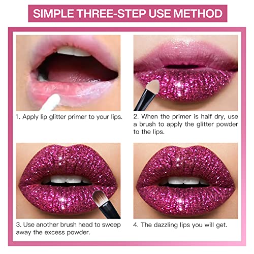 LOKFAR 4 boje Glitter Lip Kit, sjajni dijamant i metalik Lip Glitter Makeup ruž za usne sjaj za usne Glitter