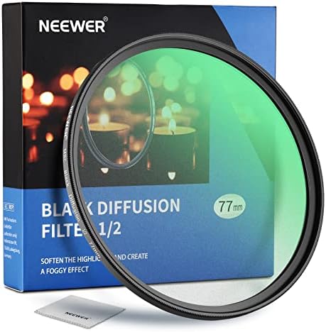 Neewer 77mm Crna difuzija 1/2 Filter MISTY CINEMATSKI EFFERAT FILTER Ultra tanak vodootporni ogrebot