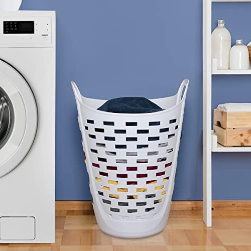 Clorox fleksibilna korpa za pranje rublja - visoka plastična košara za odjeću, spavaću sobu i skladištenje - prenosivi