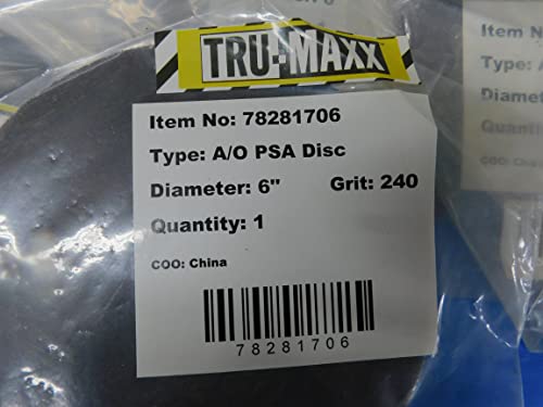 47pc Lot Tru-Maxx 6 Dia 240 grit A / O PSA diskovi za dual-akciju / orbitalne brusilice - MB10101bp2