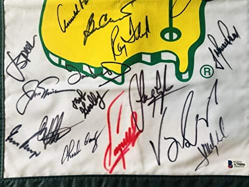 Masters golf zastavu potpisan 29 champs Jordan Spieth Jack Nicklaus Arnold Palmer phil Mickelson beckett