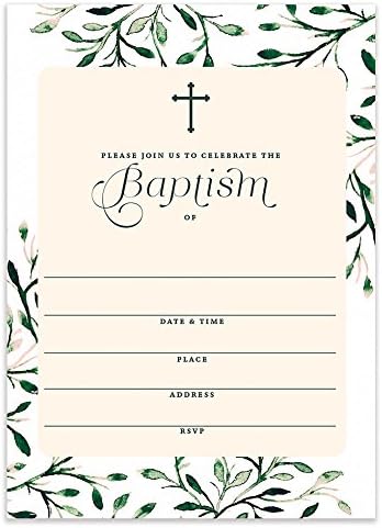DB Party Studio Elegantni krštenje Pozivnici Veliki 5x7 Ispunite prazan pozvati za krštenje sa kovertema