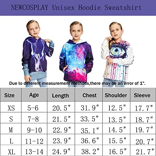 NewCosplay unisex dječji kapuljač realistični 3D Galaxy digitalni šumski dres za digitalni dres za