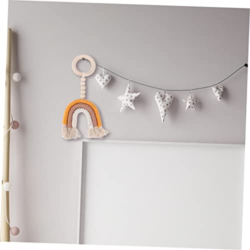 Gogogmee 1kom dekoracija prstena Mini Alati viseći zidni dekor za novorođenčad tkani makrame Rainbow zidni