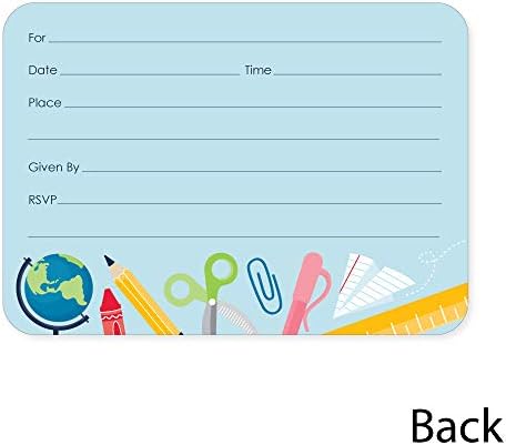 Velika tačka sreće nazad u školu - oblikovane pozivnice za popunjavanje - prvi dan školske učionice Karte za pozivnice sa kovertama - set od 12