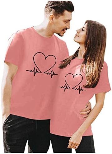 Ljubav Srce Valentines Day Ljubavnik T-Shirt Za Njega I Njen Dan Zaljubljenih Kratki Rukav Okrugli