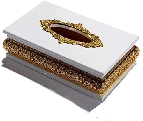 Kvotarno tkivo tkivo tkiva Quul White Wood Zlatni tkivo Kućna dekoracija Kutija za ubrus Kreativna ladica