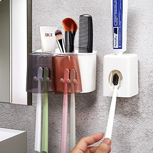 Majohoko zidna držač za zube s automatskim raspršivačem za zube, višenamjenski za kupatilo, spremanje