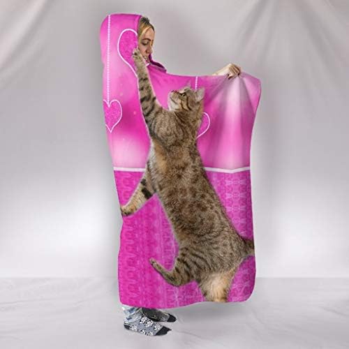 Pixie-bob cat catch Catching Love Print pokrivač s kapuljačom