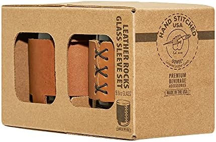 Oowee proizvodi / Whisky Leather Wrapped stene staklo / set kutija / dolazi sa dve naočare od 9.6 unci