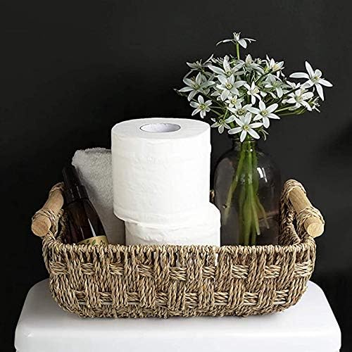 Anncus tkana korpa za morsku travu s ručkama Mali paketi za pohranu Basketa ručno rađena kupaonica