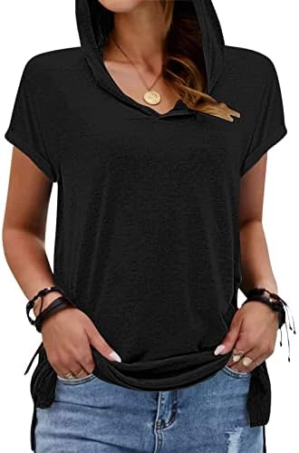Casual majice za žene ljetna bluza za žene modni kratki rukav Print kapuljačom Tank Tops solidan