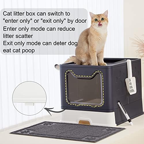 Suhaco kutija za smeće za mačke sa poklopcem velika sklopiva prednja Ulazna Gornja Izlazna kutija