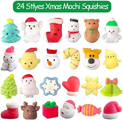Advent Calendar 2022 za djecu, 24 dana Božić odbrojavanje kalendar sa 24 kom Mochi Squishy igračke, slatka