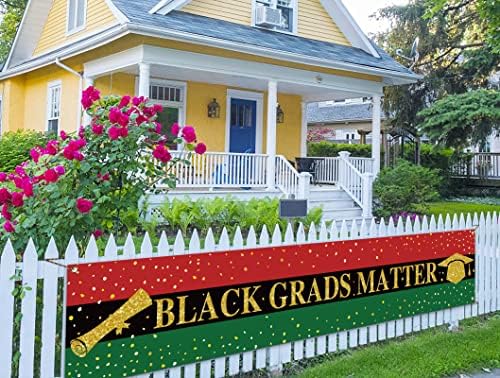 Crna Grads Matter Ograda Banner African American Mature Diploma Kapa Party Photo Booth Pozadina Dvorište