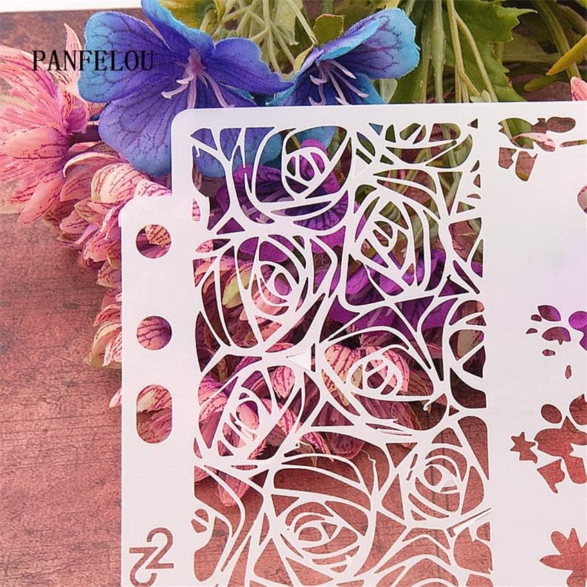 Ukrasi Rose Card scrapbook šablone sprej Plastic Mould shield DIY torta šuplji ukras štampanje čipkasti