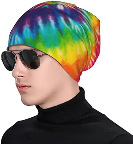 Rainbow Tie Dye Beanie Chemo šešir na šeširu za šešir lubanja Pletena šal šal za noćnu kapu za lobanje za