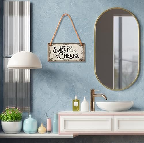 Kupatilo drveni zidni znak - Pozdrav Sweet Cheeks - kupaonica Wall Décor - Seoska kuća za toalet