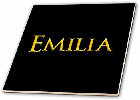 3drose Emilia chic ime za djevojčice u Americi. Žuta na crnom talismanu-pločicama