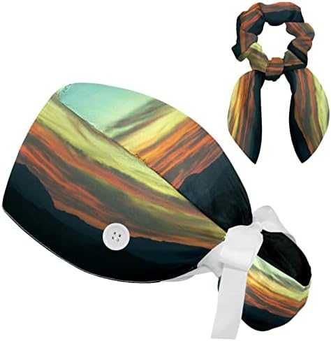 Kape za pilingu sa kravate za kosu Ženska držač za konjski rep sa tipkama sa tipkama Mountain Dramatično nebo zalazak sunca