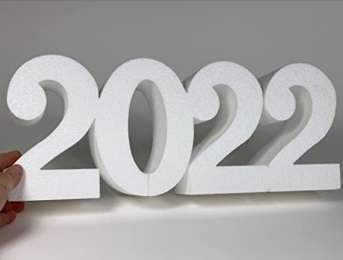 CACKALLE CRAFT 2022 Jumbo bijeli brojevi od bijelog pjene Novogodišnji rođendan