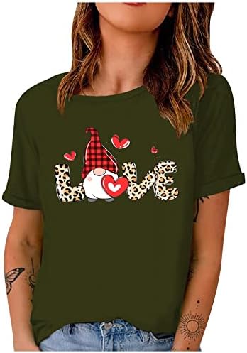 Valentine Shirts for Women Plaid Gnomes Love Hearts T Shirt Cute Gnome Heart Graphic Tee shirt
