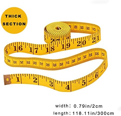 2 pakovanje zgušnjava platna traka, mjerna traka od 300 cm / 120 inča za mjerna džep za mjerenje tkanine