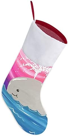 Slatka crtana kitova crvene božićne praznike Čarape za kućne ukrase za Xmas Tree Kamin Viseće čarape